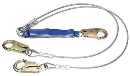 WERNER Decoil Cable Twinleg Lanyard Dcell  6ft C461100