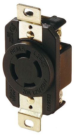 Power First 20A Locking Receptacle 3P 4W 125/250VAC L14-20R BK 29TK28