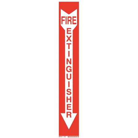 BRADY Fire Extinguisher Sign, 24 in Height, 4 in Width, Polyester, Rectangle, English 73657