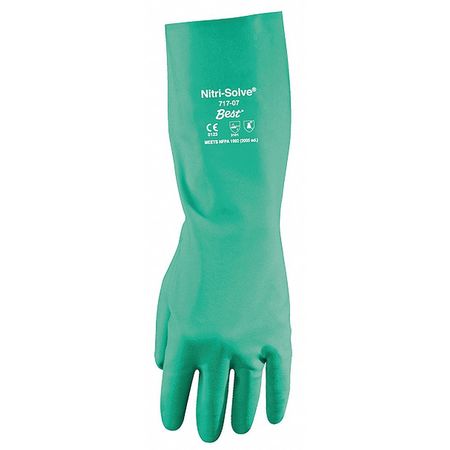 Showa 13" Chemical Resistant Gloves, Nitrile, L, 1 PR 717-09-V