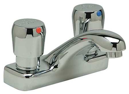 Zurn Metering 4" Mount, 2 Hole Low Arc Bathroom Faucet, Polished chrome Z86500-XL-3M