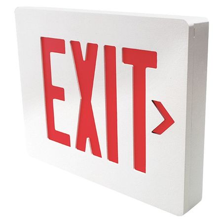 DUAL-LITE Exit Sign, Red Letters, Wht Hsng, Dubl Face SEDRWE