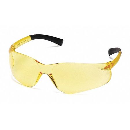 PYRAMEX Safety Glasses, Amber Scratch-Resistant S2530S