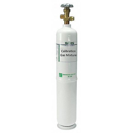 GASCO Calibration Gas, Carbon Monoxide, Nitrogen, 552 L, CGA 590 Connection, +/-5% Accuracy 552L-49-1000