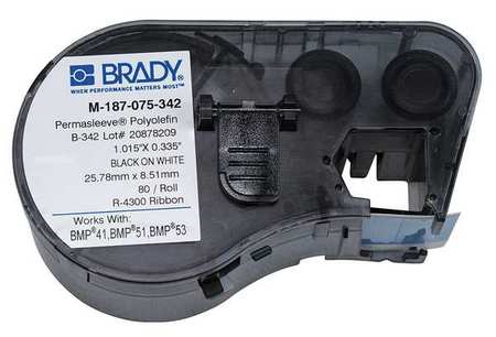 Brady Wire Marking Sleeves, Black/White M-187-075-342