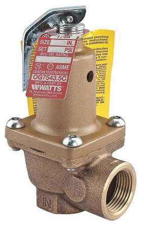 Watts Boiler Pressure Relief Valve, 150 psi, SS LF174A-150-3/4