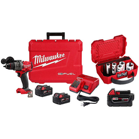 MILWAUKEE TOOL Drill/Driver Kit, Keyless, 18V DC, 3.3 lb 2903-22, 48-11-1850, 49-22-4006