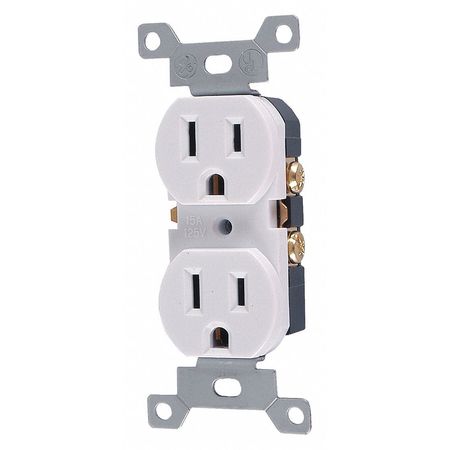 Ge Grounding Safety Outlet, 15A, White 54263