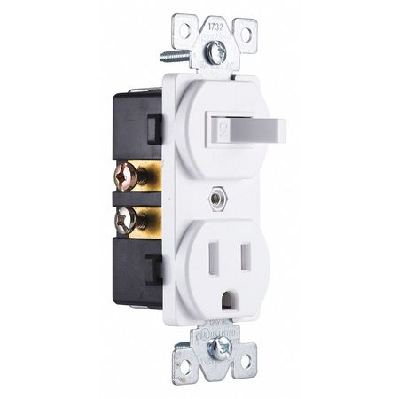 Ge Wall Switch and Outlet, Single Pole, White 59797