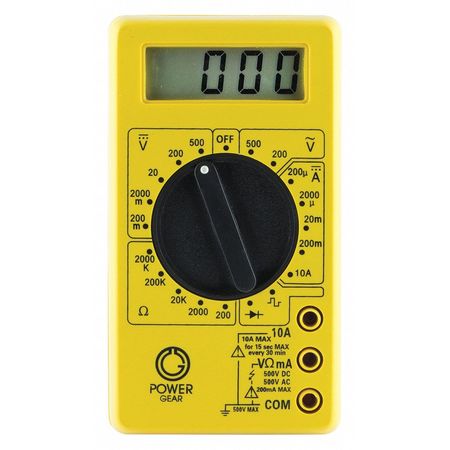 POWER GEAR Multimeter, Digital, 17 Range, 6 Function 50953