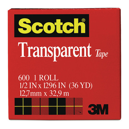 SCOTCH Trans Tape 600 Clear, 3/4"x1296", PK144 600