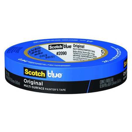 3M Painter's Tape, 15/16 in W x 60 yd L, 5.4 mil Thick, Blue, Scotch Blue 2090, 1 Pk 2090-24NC