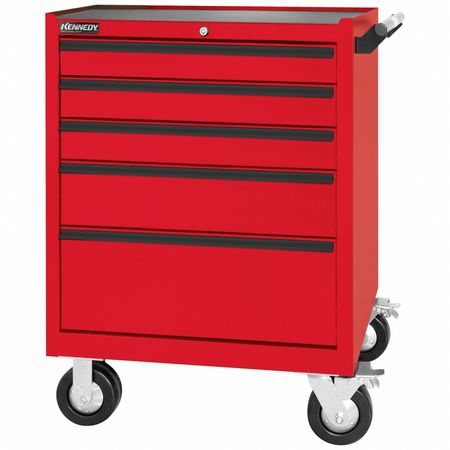 KENNEDY Maintenance Pro(TM) Rolling Tool Cabinet, 5 Drawer, Red 295MPR
