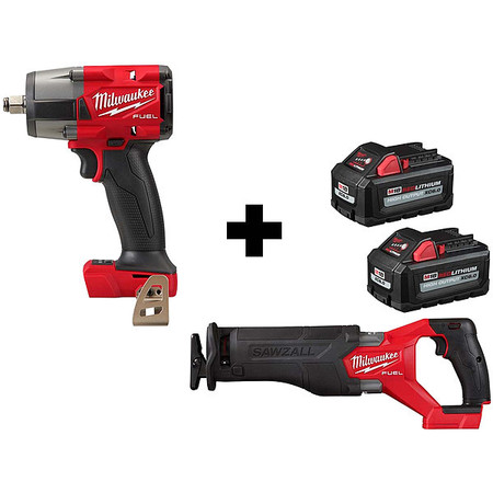 Milwaukee Tool M18 1/2" MTIW, M18 SAWZALL, 2PK M18 6.0 2962-20, 2821-20, 48-11-1862