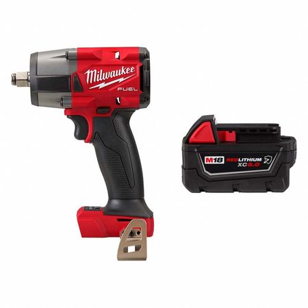 MILWAUKEE TOOL Impact Wrench and Battery, Friction Ring 2962-20, 48-11-1850R