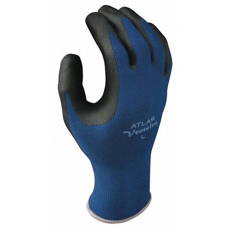 SHOWA Foam Nitrile Coated Gloves, Palm Coverage, Black/Blue, S, PR 380S-06