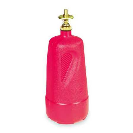 Justrite Dispensing Bottle, 32 oz Capacity, Polyethylene, Red, 4 in Outside Diameter, FM Approved 14010