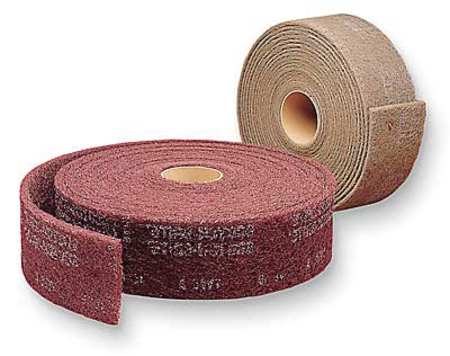 SCOTCH-BRITE Abrasive Roll, 3" W x 30 ft. L, Maroon, PK4 7000121073