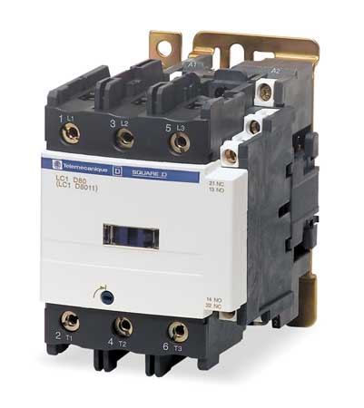 SQUARE D IEC Magnetic Contactor, 3 Poles, 480 V AC, 80 A, Reversing: No LC1D80T6