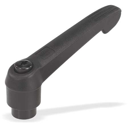 Kipp Adjustable Handle Size: 2, , 1/4-20, Plastic, Black RAL 7021, Comp: Steel K0269.2A21