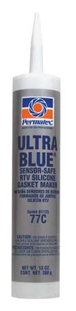 Permatex Low Odor, Noncorrosive RTV Silicone Sealant, 13 oz, Blue, Temp Range -65 to 500 Degrees F 81725