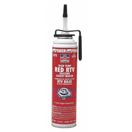 Permatex High Temp. RTV Silicone Sealant, 7.5 oz, Red, Temp Range -65 to 650 Degrees F 85915