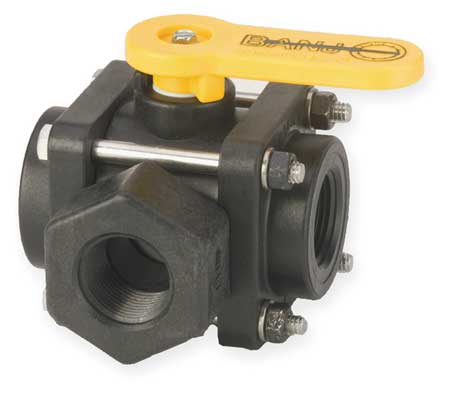 Banjo 1" FNPT Polypropylene Ball Valve 3-Way Union V100SL