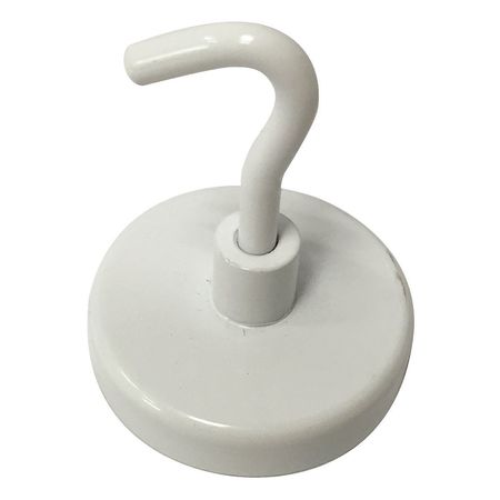 Zoro Select Magnetic Hook, White, 14 Lb, PK2 3DXY9
