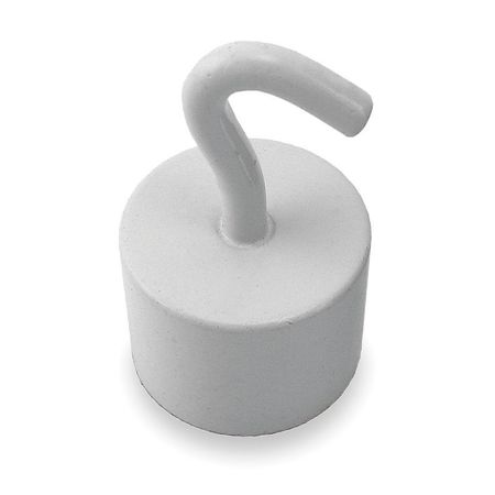 ZORO SELECT Magnetic Hook, Neodymium, White, 24 Lb 3DXZ3