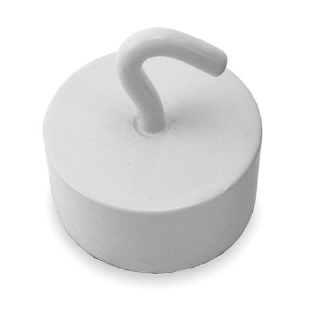 ZORO SELECT Magnetic Hook, Neodymium, White, 61 Lb 3DXZ4