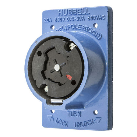 HUBBELL 30/20A Locking Receptacle 4P 5W 600VAC/250VDC HBL25403