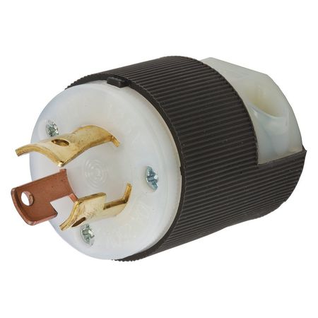 HUBBELL 15/10A Twist-Lock Plug 3P 3W 125/250VAC BK/WT HBL7567C