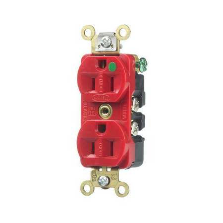 HUBBELL 15A Duplex Receptacle 125VAC 5-15R RD HBL8200ILR