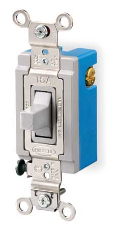 Hubbell Wall Switch, 120/277V, 15A, 3-Position HBL1556GY