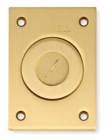 HUBBELL WIRING DEVICE-KELLEMS Electrical Box Cover, 1 Gangs, Rectangular, Brass S2425