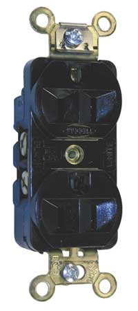 HUBBELL 15A Duplex Receptacle 125VAC 5-15R BK HBL5252BK