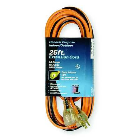 Power First 25 ft. 14/3 Lighted Extension Cord SJTW 3EA99