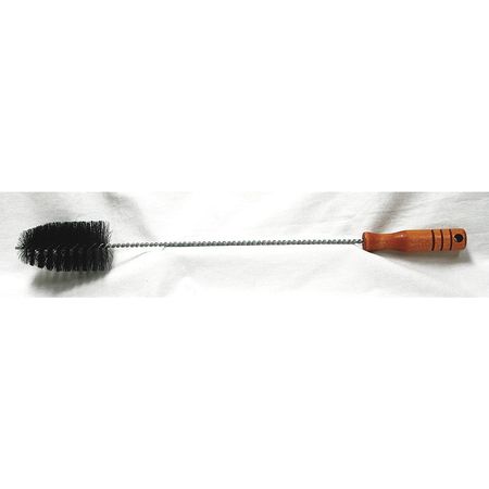 TOUGH GUY Furnace Boiler Brush, 16 in L Handle, 4 in L Brush, Wood, Twisted Wire, 20 in L Overall 3EDA3