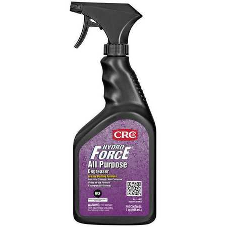 CRC Hydro Force All Purpose Degreaser, 32 oz Trigger Spray Bottle, Ready To Use, Water Based, C1 14407