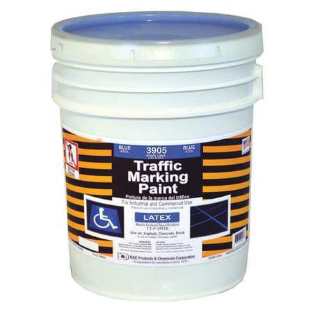 Rae Traffic Zone Marking Paint, 5 gal., Handicap Blue, Latex Acrylic -Based 3905-05