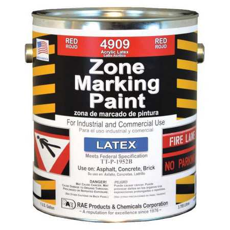 Rae Traffic Zone Marking Paint, 1 gal., Red, Latex Acrylic -Based 4909-01