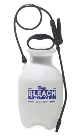 Chapin 1 gal. Bleach Sprayer, Polyethylene Tank, Cone Spray Pattern, 34" Hose Length, 60 psi Max Pressure 20075