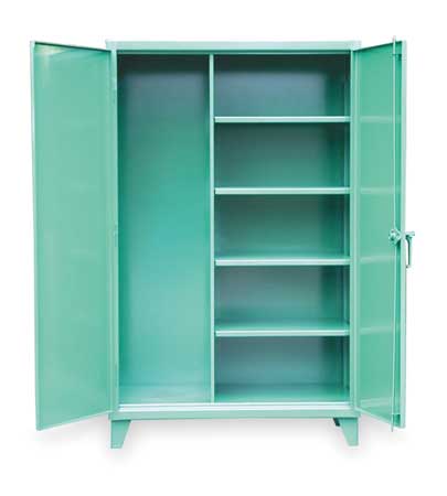 STRONG HOLD 12 ga. ga. Steel Storage Cabinet, 48 in W, 78 in H, Stationary 46-BC-244-GREEN