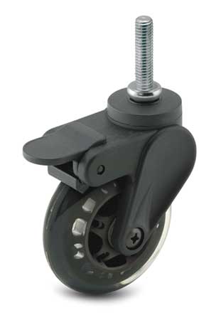 COLSON Swivel Stem Caster w/Brake, 3 in., 120 lb. PEC30507BK-SKW31(CK)B