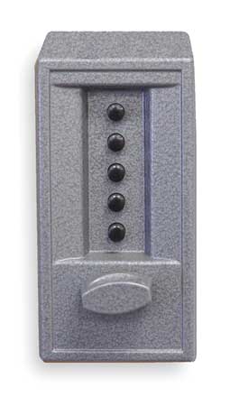 KABA Push Button Lock, Entry, Gray Powder Paint 62048641
