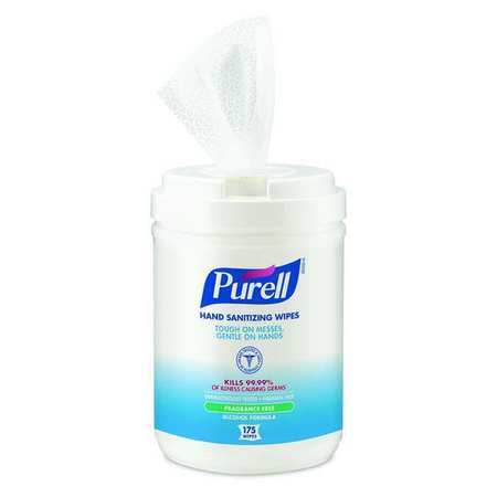 Purell Hand Sanitizing Wipes, Alcohol Formula, 175 Count Canister 9031-06