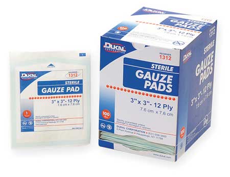 Honeywell Gauze Pad, Sterile, White, Gauze, PK100 067633