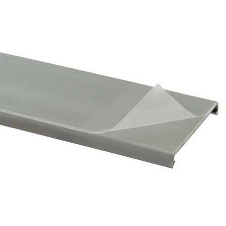 Panduit Wiring Duct Cover, Flush, PVC, 72 in L, 1-1/4 in W, Gray, Use With 1 in Wiring Duct C1LG6-F