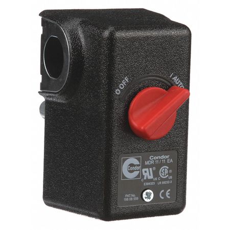Condor Usa Pressure Switch, (1) Port, 1/4 in FNPT, DPST, 20 to 105 psi, Standard Action 11EA2E