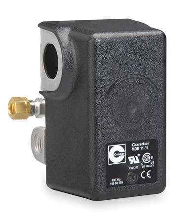 CONDOR USA Pressure Switch, (4) Port, 1/4 in FNPT, DPST, 25 to 160 psi, Standard Action 11NCXE